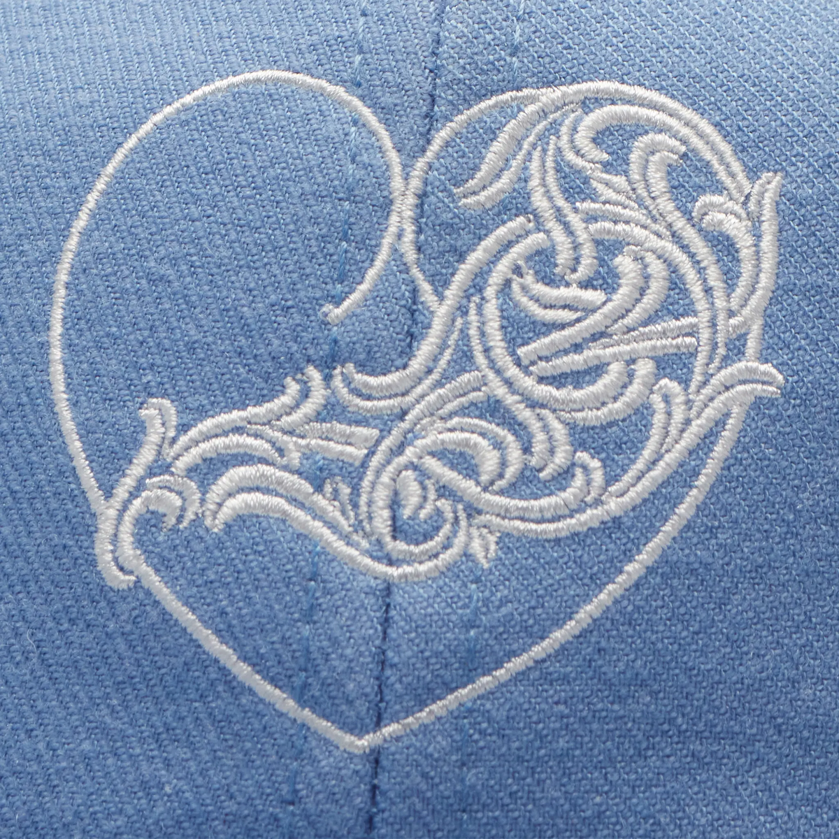 Chrome Hearts Vinny Heart Embroidered Baseball Cap - Light Blue
