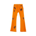 Chrome Hearts Virgil Art Basel Gallery Dept. Cross Patch Jeans – Orange front view