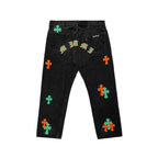 Chrome Hearts x Levi's 501 Miami Cross Patch Jeans – Black front view