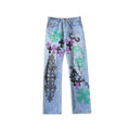 Chrome Hearts x Levi's 501 Spray-Painted Multi Graphic Jeans – Light Wash Blue front view