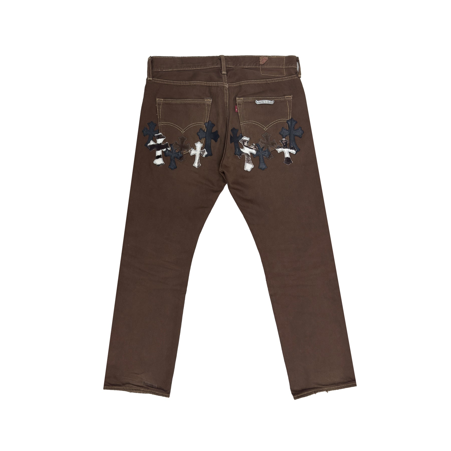 Chrome Hearts x Levi's 501 Zebra Cross Patch Jeans – Brown back view