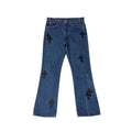 Chrome Hearts x Levi's 517 Black Cross Patch Jeans – Blue front view