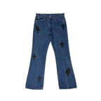 Chrome Hearts x Levi's 517 Black Cross Patch Jeans – Blue front view