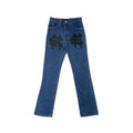 Chrome Hearts x Levi's 517 Black Cross Patch Jeans – Blue front view