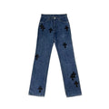 Chrome Hearts x Levi's 517 Blue Cross Patch Jeans – Black front view