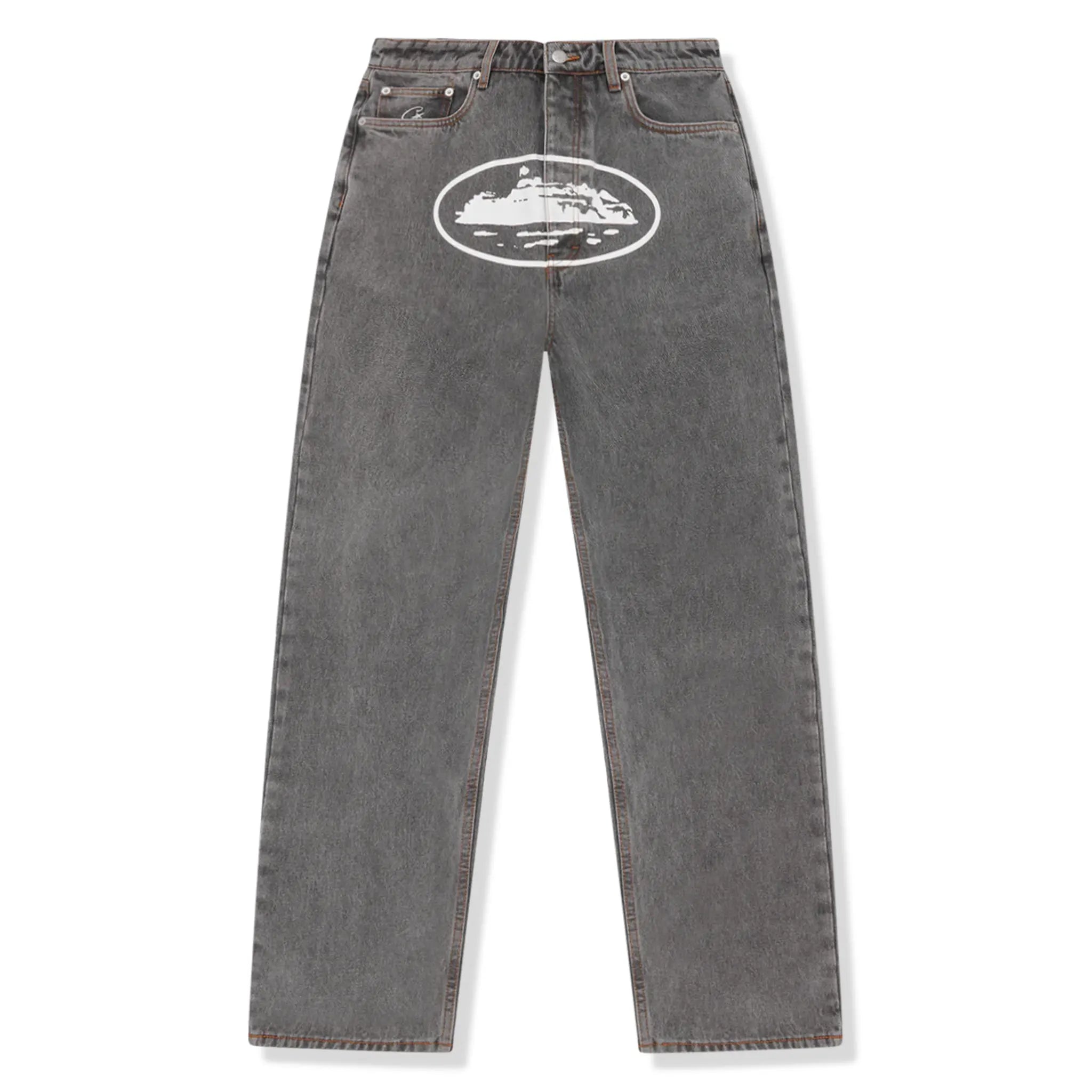 Corteiz Island Baggy Jeans - Light Grey