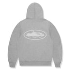 Corteiz Island Puff Print Zip-Up Hoodie - Heather Grey