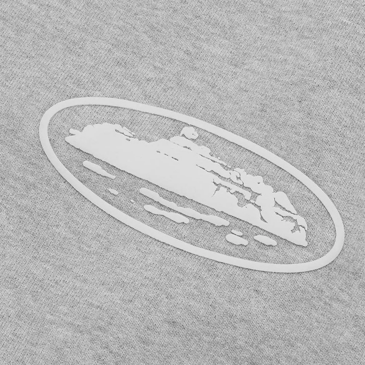 Corteiz Island Puff Print Zip-Up Hoodie - Heather Grey