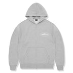 Corteiz Island Puff Print Zip-Up Hoodie - Heather Grey