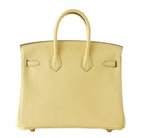 Hermes Birkin 25 Jaune Poussin Swift Leather Gold Hardware