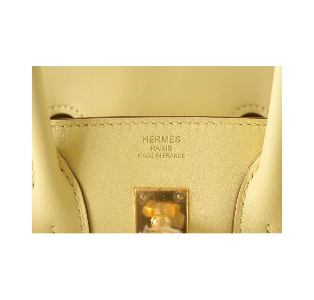 Hermes Birkin 25 Jaune Poussin Swift Leather Gold Hardware