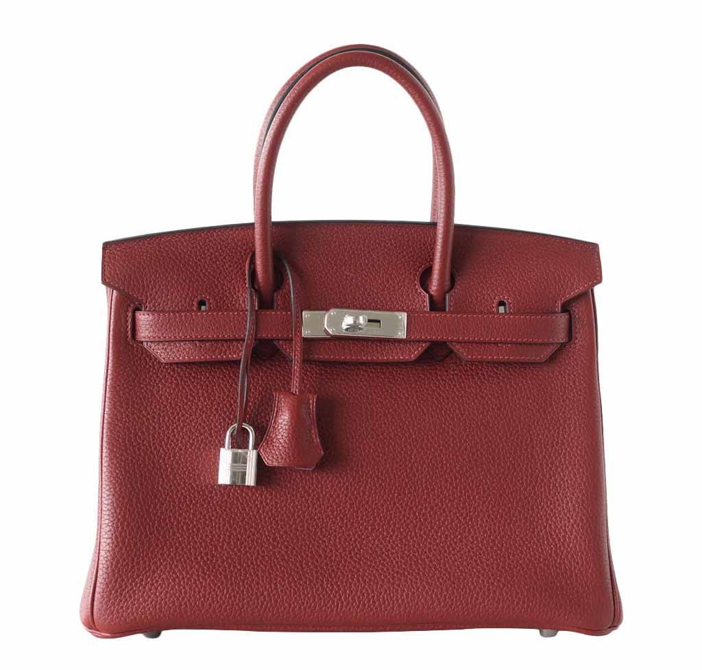Hermes Birkin 30 Rouge H Togo Leather Palladium Hardware