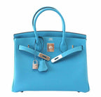 Hermes Birkin 30 Turquoise Togo Leather Palladium Hardware