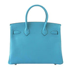 Hermes Birkin 30 Turquoise Togo Leather Palladium Hardware