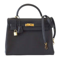 Hermes Kelly 32 Black Togo Leather Gold Hardware