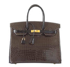 Hermes Birkin 35 Bi-Color Porosus Crocodile Special Order Gold Hardware