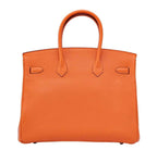 Hermes Birkin 35 Orange Togo Leather Palladium Hardware