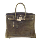 Hermes Birkin 35 Vert Veronese Porosus Crocodile Palladium Hardware