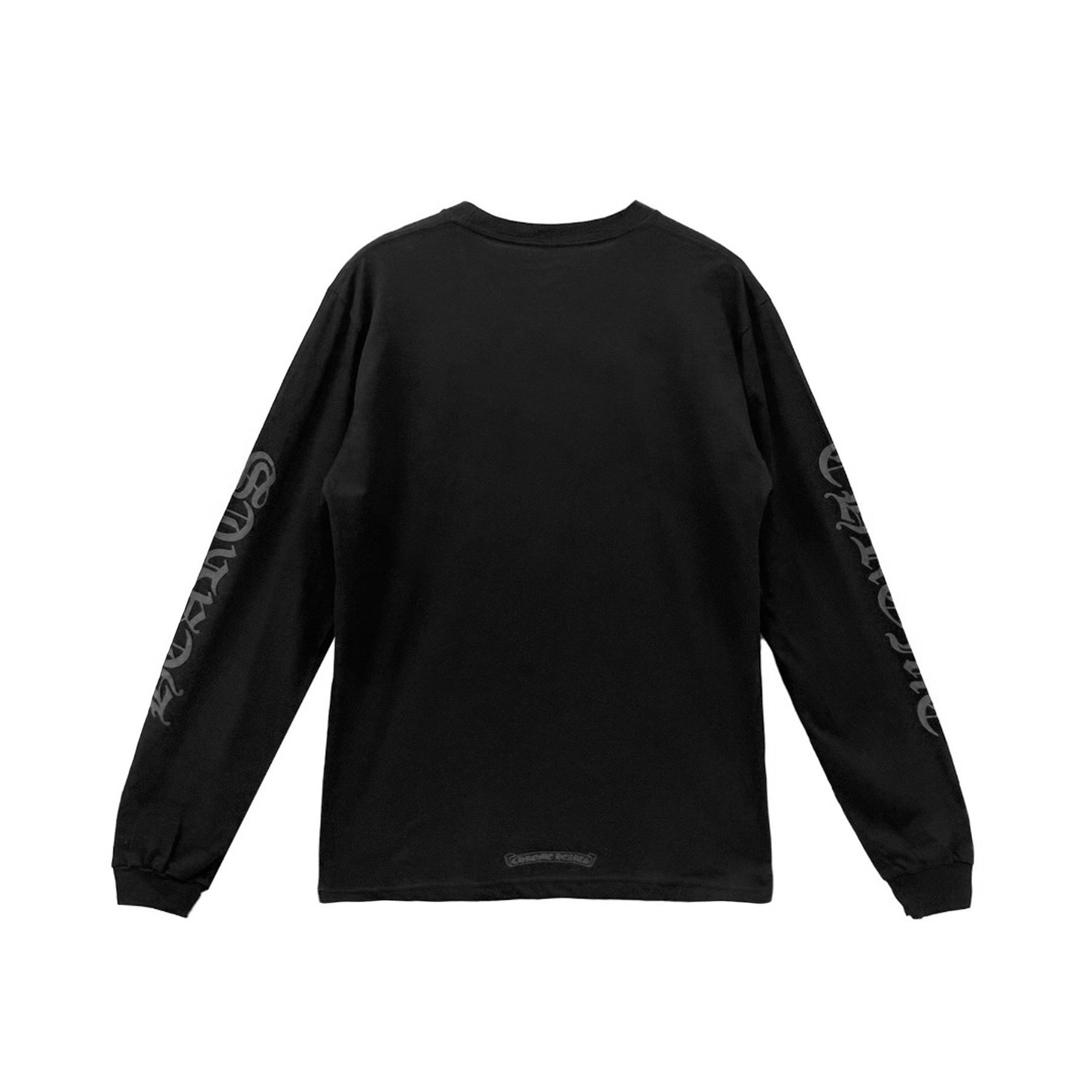 Chrome Hearts Black Letter Collar Long Sleeve Tee