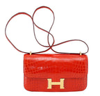 Hermes Constance Elan Geranium Niloticus Crocodile Gold Hardware
