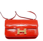 Hermes Constance Elan Geranium Niloticus Crocodile Gold Hardware