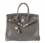 Hermes Birkin 35 Etain Clemence Leather Palladium Hardware