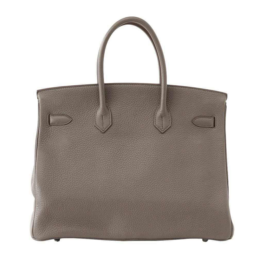 Hermes Birkin 35 Etain Clemence Leather Palladium Hardware