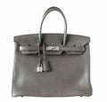 Hermes Birkin 35 Etain Clemence Leather Palladium Hardware