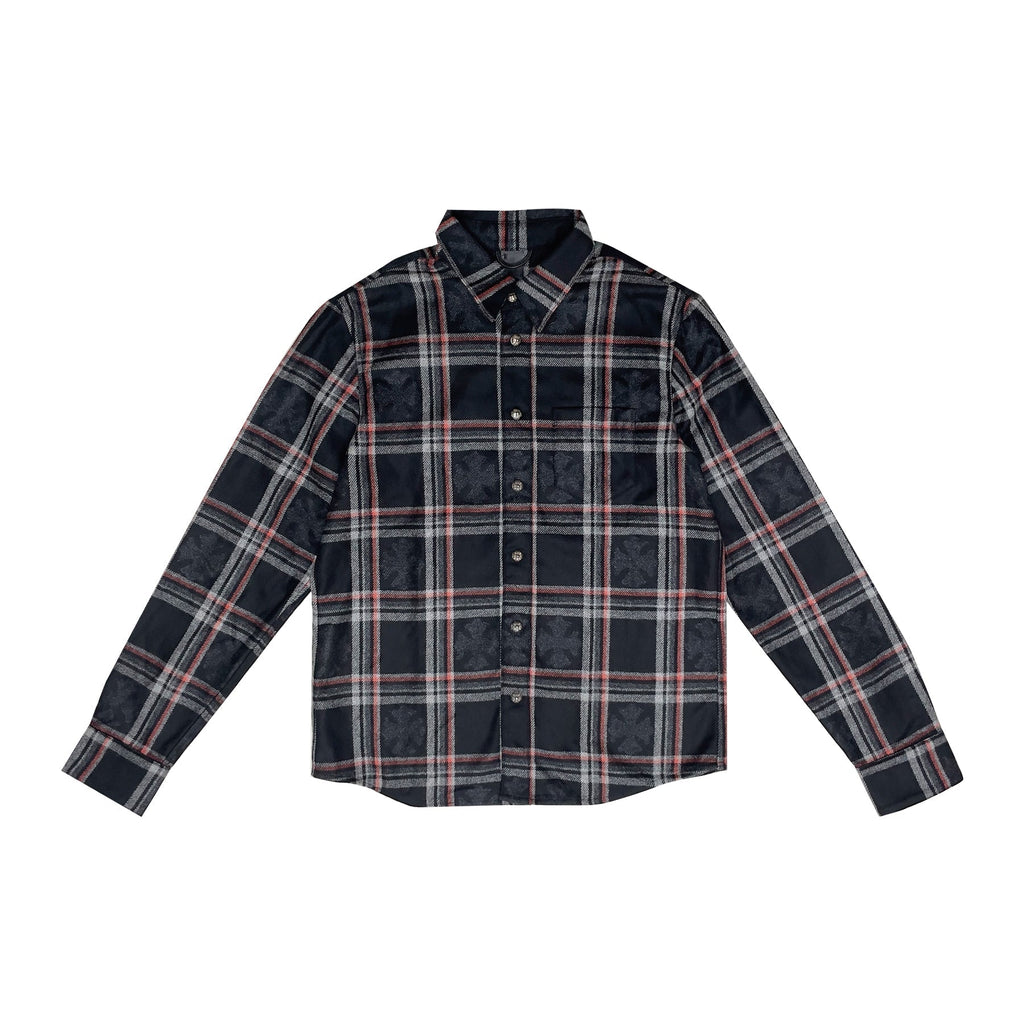 Chrome Hearts Gas Station Plaid Cashmere Black Shirt
