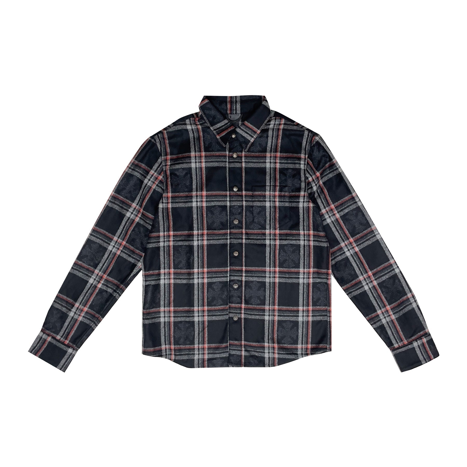 Chrome Hearts Gas Station Plaid Cashmere Black Shirt