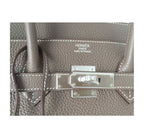 Hermes Birkin 35 Etoupe Taurillon Clemence Leather Palladium Hardware