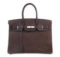 Hermes Birkin 35 Marron Fonce Ostrich Palladium Hardware