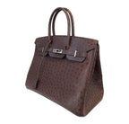 Hermes Birkin 35 Marron Fonce Ostrich Palladium Hardware