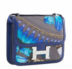 Hermes Constance Mini 18 Brasil Graphite Blue Thalassa Silk Swift Leather Palladium Hardware