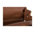 Hermes Kelly Grizzly 32 Fauve Gold Suede Togo Leather Palladium Hardware