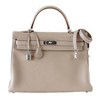 Hermes Kelly 35 Argile Supple Bag PHW