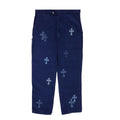 Chrome Hearts Blue Cotton Denim Cross Patch Jeans, front view showing signature cross patch detail on the back pocket