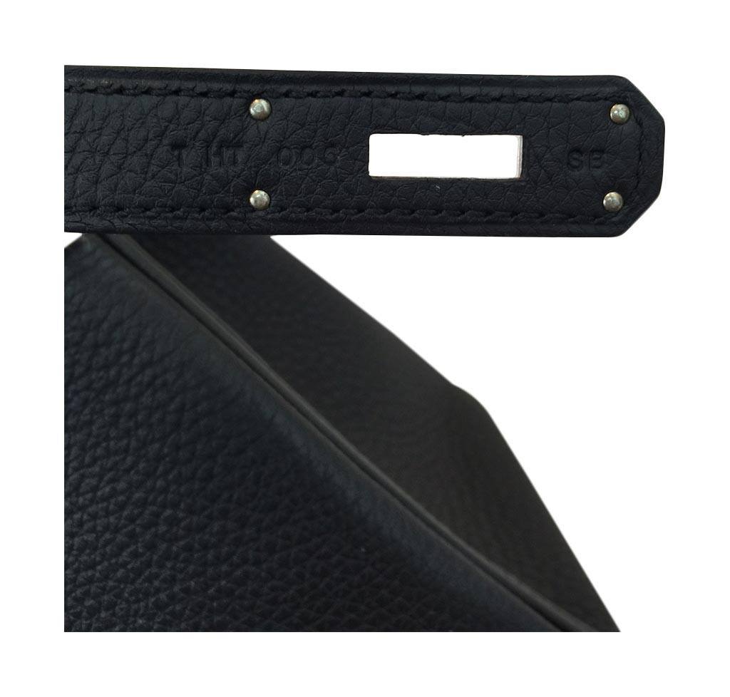 Hermes Kelly 28 Black Togo Leather Palladium Hardware
