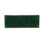 Hermes Kelly Sellier 35 Vert Emerald Alligator Gold Hardware