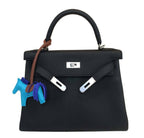 Hermes Kelly 28 Black Togo Leather Palladium Hardware