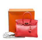 Hermes Birkin 35 Rouge Pivoine Epsom Leather Gold Hardware
