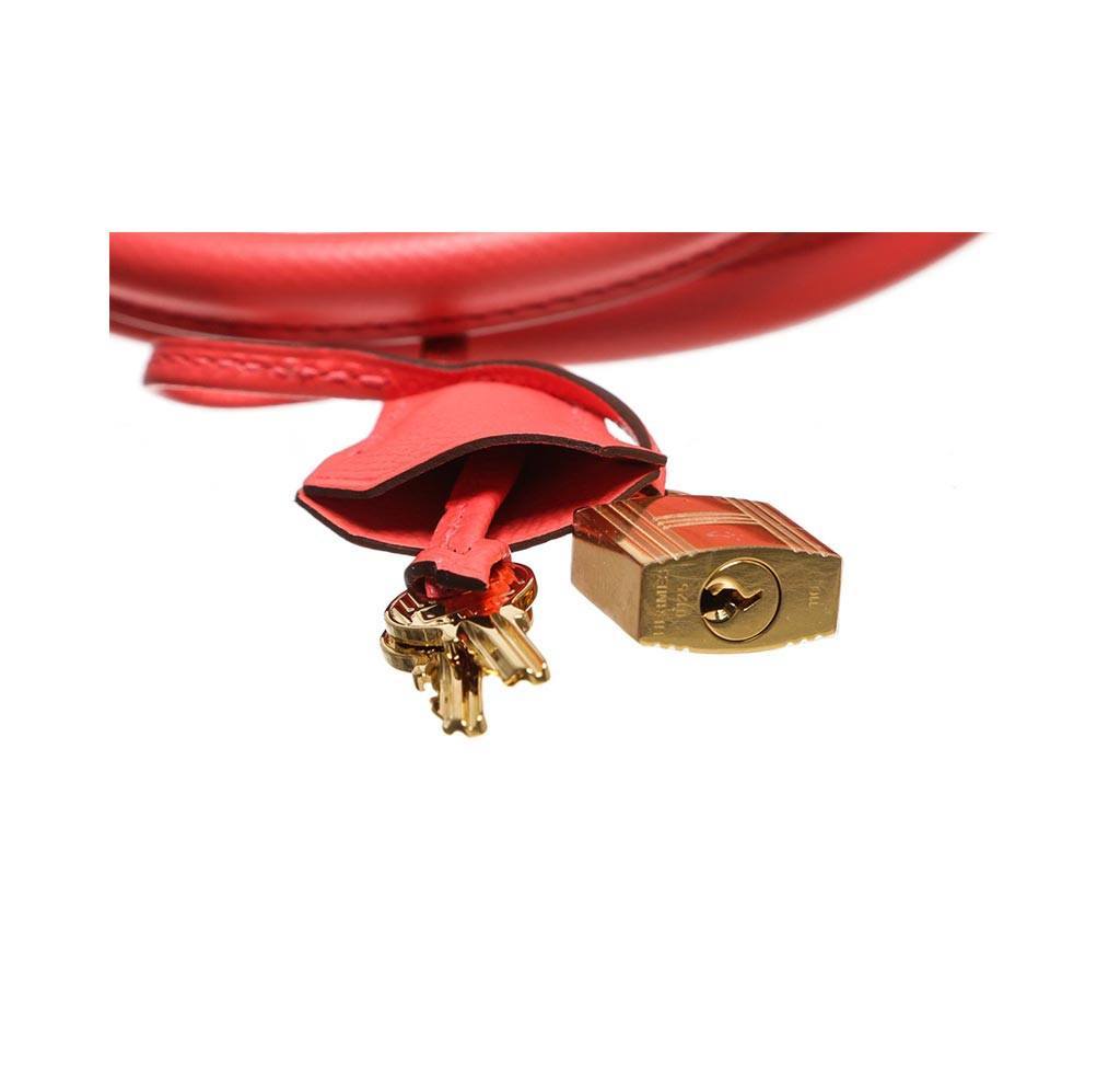 Hermes Birkin 35 Rouge Pivoine Epsom Leather Gold Hardware