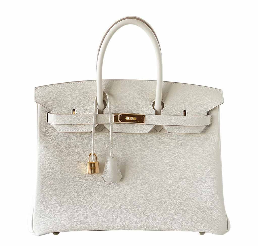 Hermes Birkin 35 Craie Togo Leather Gold Hardware