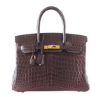 Hermes Birkin 30 Matte Havane Niloticus Crocodile Gold Hardware