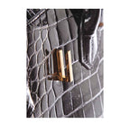 Hermes Birkin 35 Noir Porosus Crocodile Gold Hardware