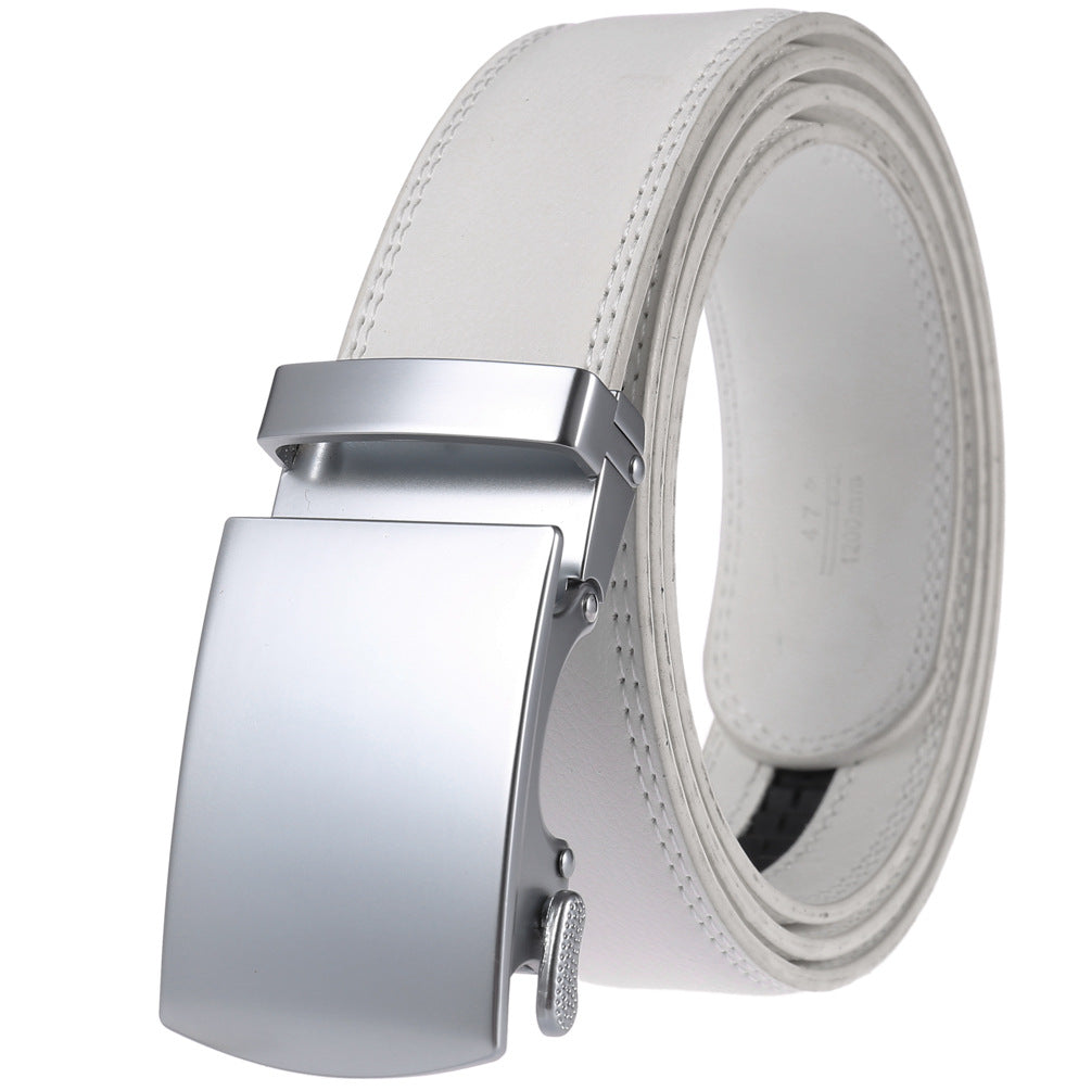 Smeeshu Men's Genuine Leather Business Belt – Automatic Belt for Jeans and Suits