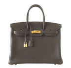 Hermes Birkin 35 Vert Bronze Veau Togo Leather Gold Hardware