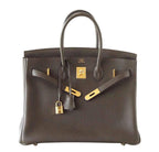 Hermes Birkin 35 Vert Bronze Veau Togo Leather Gold Hardware