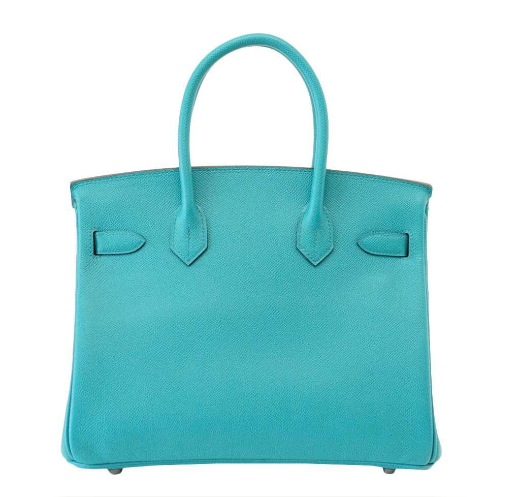 Hermes Birkin 30 Blue Paon Epsom Leather Palladium Hardware