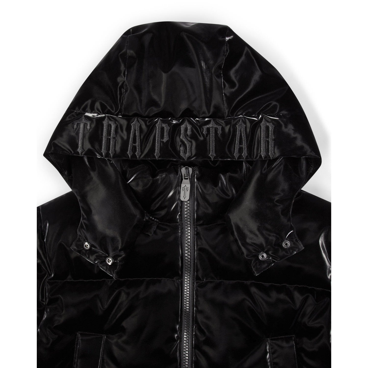 Trapstar Women's Arch AW23 Hooded Puffer Jacket - Gloss Black